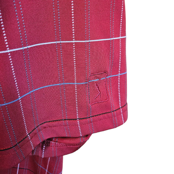 PGA Tour Polo Stripes Golf Casual Short Sleeve Shirt Red Men's Size XLarge - Picture 4 of 7